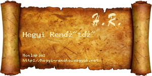 Hegyi Renátó névjegykártya