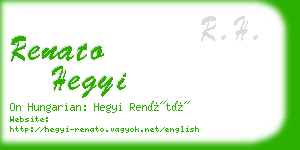 renato hegyi business card